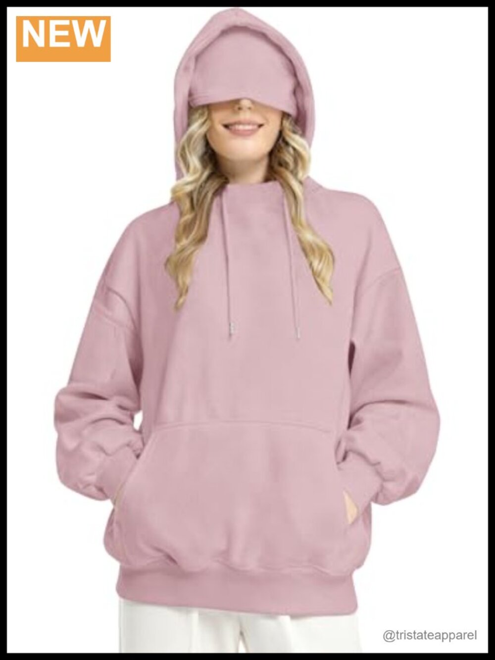 Unisex Fleece Hoodie Built-In Eye Mask Travel Sweatshirt